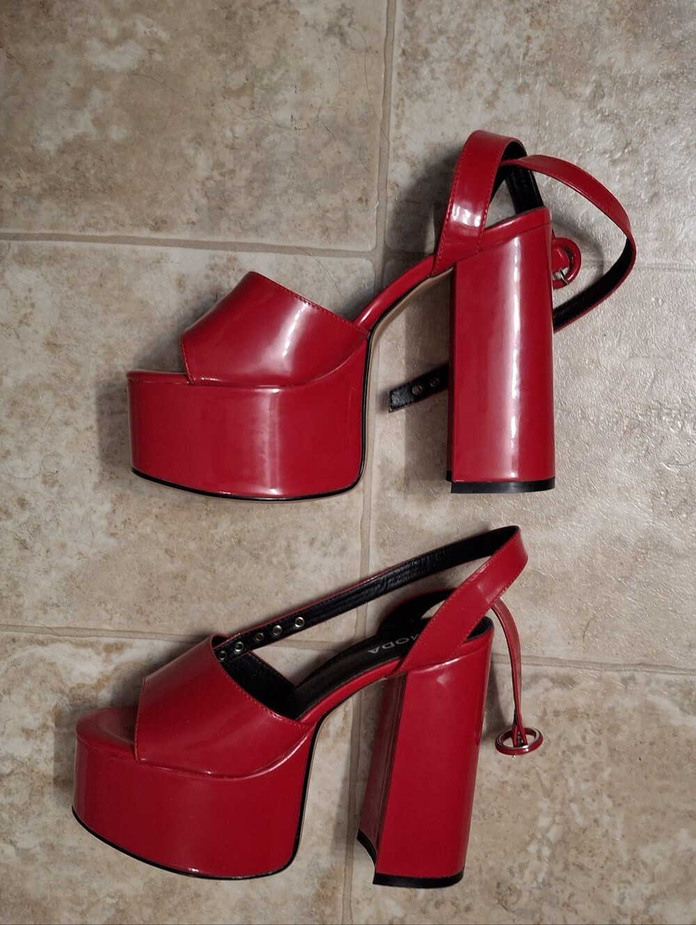 Lamoda Red Patent Platform Heels